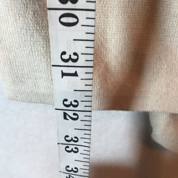 Banana Republic Womens XXL Faux Wrap Skirt Cream Knit  Elastic Waist Knee Length - Picture 6 of 11